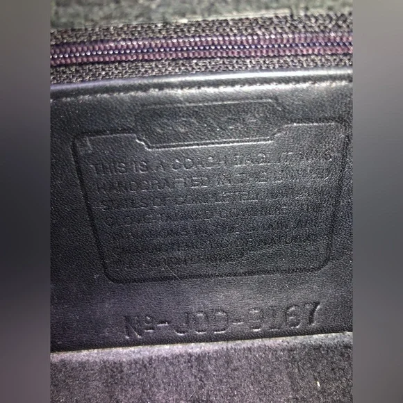 Vintage Coach Black Leather Top of Counter Compartment Bag #9167 with Hangtag - Picture 15 of 15